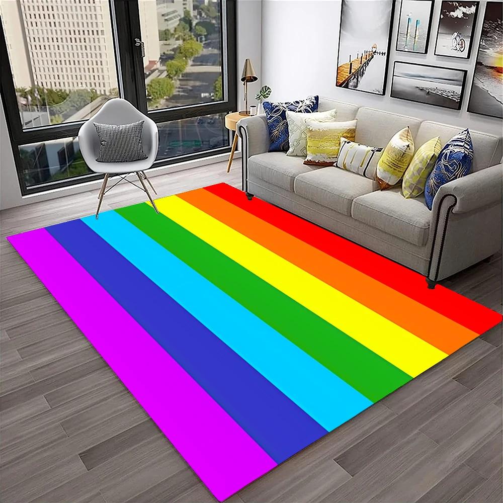 3D Colour Illusion Rainbow Vision HD Carpet Rug for Home Living Room Bedroom Sofa Doormat Decor,kids Area Rug Non-slip Floor Mat