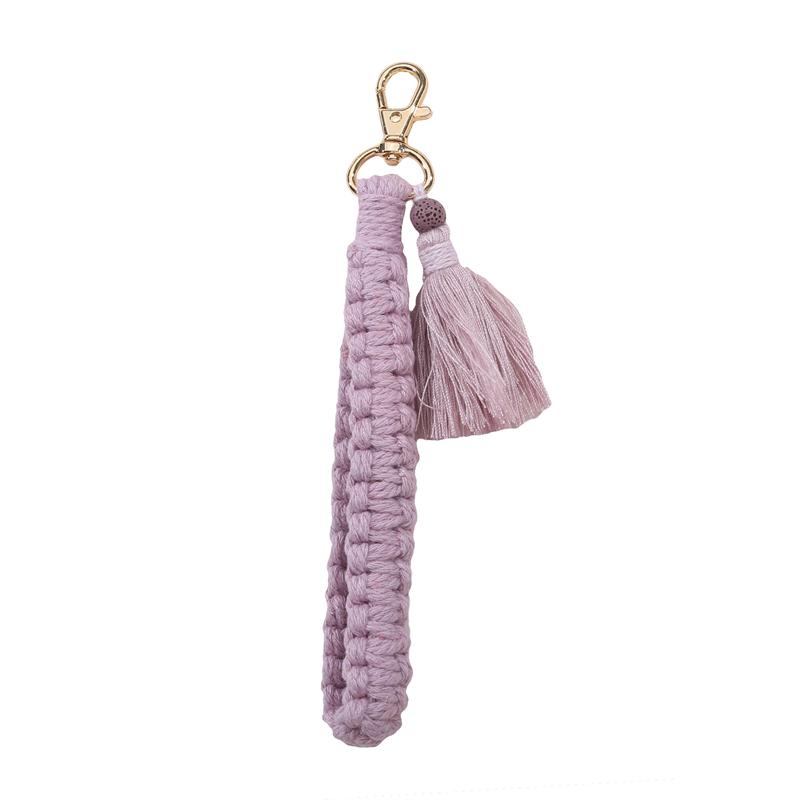 Плетеный брелок в стиле бохо с хлопковым шнуром-лобстером, ремешок для ключей, ремешок для женщин, аксессуар