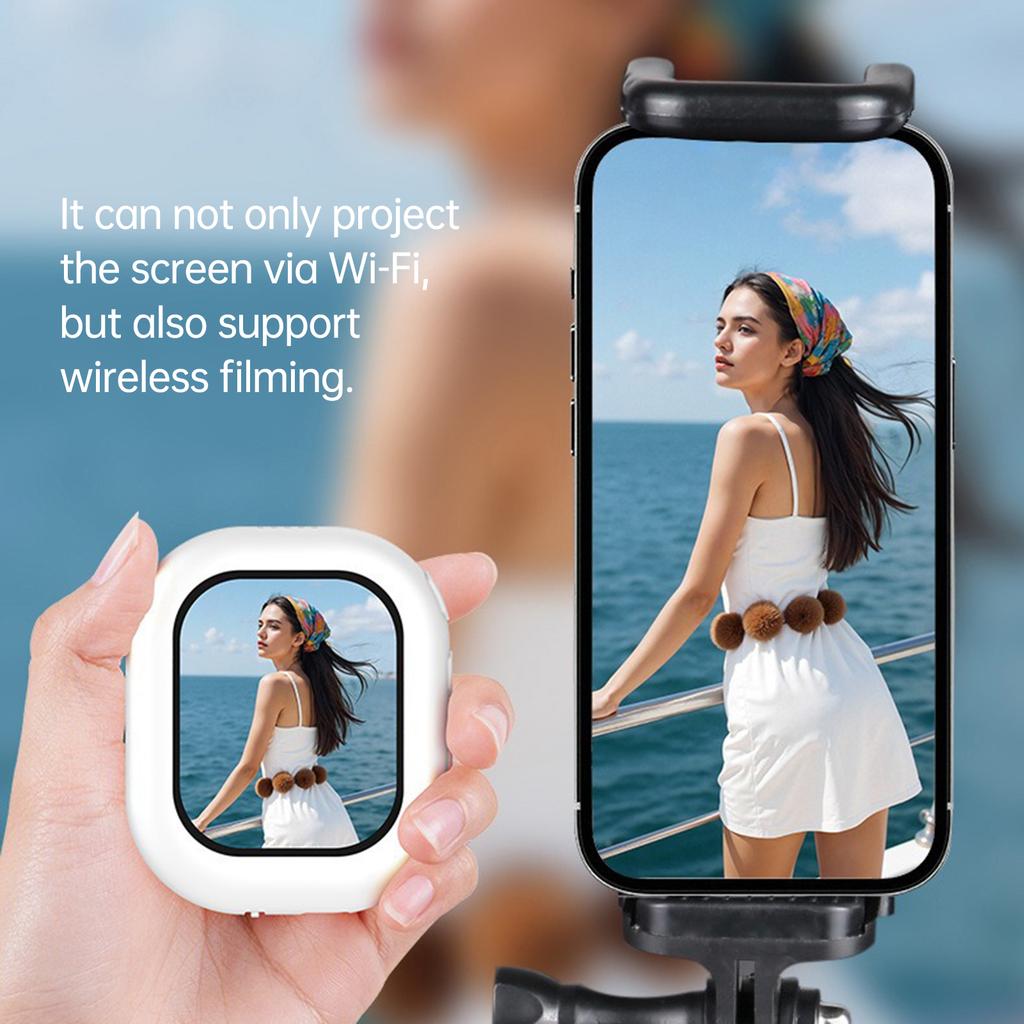 2.01 Inch Vlog Selfie Monitor Screen Magnetic Phone Back Camera Selfie Monitor for Live Streaming White
