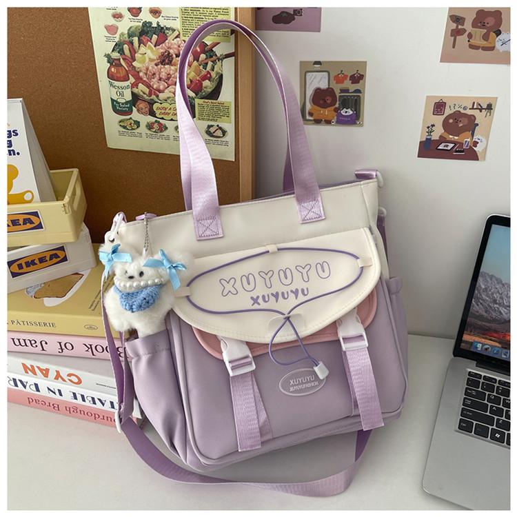 School Bag High Value College Style Messenger Bag Female Students Class Leisure Bag Large Capacity Portable Tutoring Bag Bag