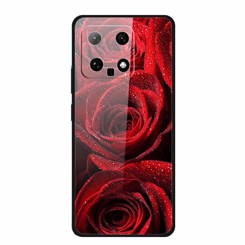 Чехол для телефона Xiaomi 14: Дизайн с разноцветными бабочками, Закаленное стекло, Креативный стиль, Хит продаж