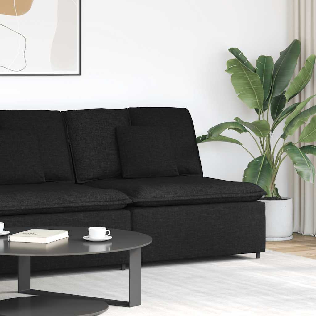 Modular Sofa Center Module with Cushions Black 100 cm