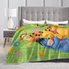 Pooh and Friends Blankets Flannel Summer Air Conditioning Winnie The Pooh Breathable Soft Throw Blankets Sofa Travel Rug Piece