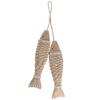 Wood Fish Pendant Set of 2 Decorative Home Hanging Decoration for Indoor Outdoor Garden Yard Decoration Gift