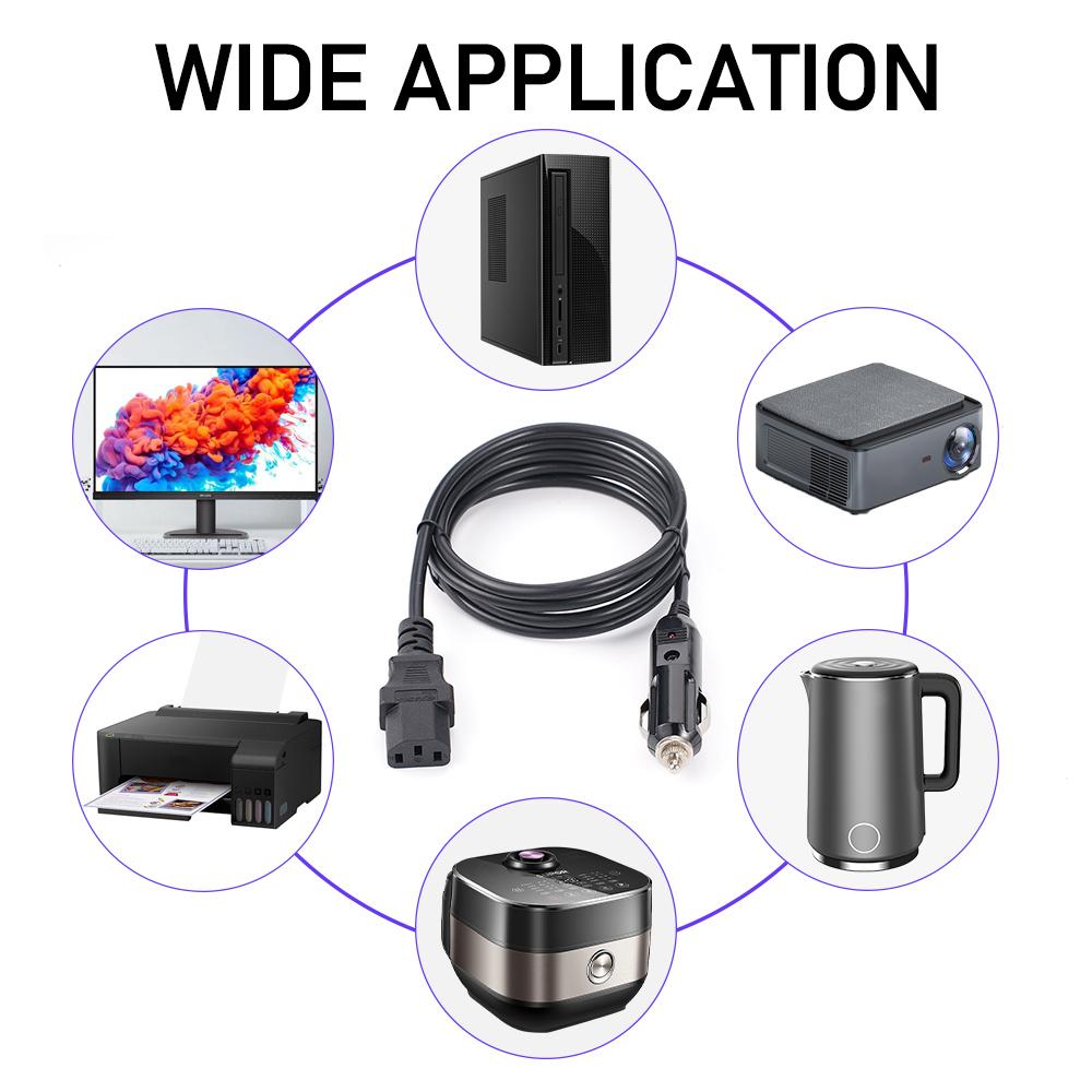 Кабель питания Вилка 3 контакта с Вилкой прикуривателя для Автомобиля Мультиварки Электрические скороварки Универсальный