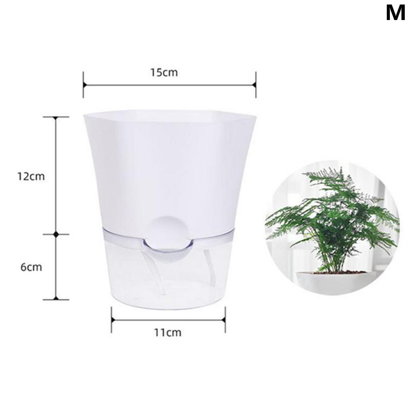 Цветочный горшок для растений с самополивом, прозрачный посадочный горшок, бассейн для хранения воды, садовые принадлежности, домашний декор FU
