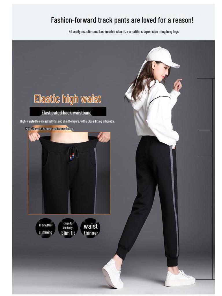 Northeast Women's Plus Size Thick Velvet Cuffed Sweatpants - Fashionable and Versatile for Autumn/Winter