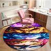 Demon Slayer Print Round Rug, Washable Floor Carpet, For Entryway Dorm Laundry Room Office Study, Home Decor Birthday Christmas Gift