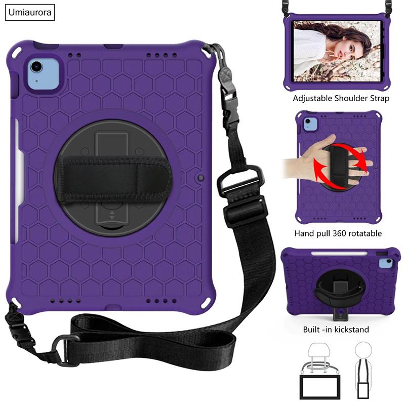 Чехол-подставка с ремешком на руку 360° для iPad Mini 5 6 Air 2 3 4 10.9 9.7 7-го 8-го 9-го Поколения 10.2 Pro 11 Детский ударопрочный чехол из ЭВА
