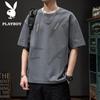Мужская летняя свободная футболка с круглым вырезом и коротким рукавом