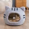 Autumn and Winter New Cat Shape Dog House Winter Warm Semi-enclosed Cat House Mat Pet Supplies Cat House