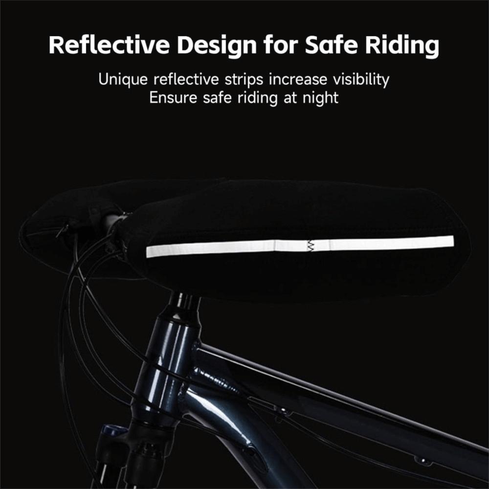 1 pair Windproof Bike Handlebar Covers Black Bike Hand Warmers Electric Bike Riding