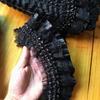 1Yard White Black Double Layered Stretch Lace Layer Ribbon Elastic Ruffle Trim For Sewing Clothing