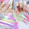 Aurora Broken Glass Foils Nail Stickers 5 Colors Laser Cellophane Nails Art Decoration Mirror Glitter Decal DIY Transfer Paper