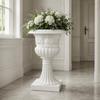 Большой Круглый Кашпо-Пьедестал Поднятое Основание Широкое Горло На Ножках Цветочный Горшок Декоративный Винтажный Римский Стиль