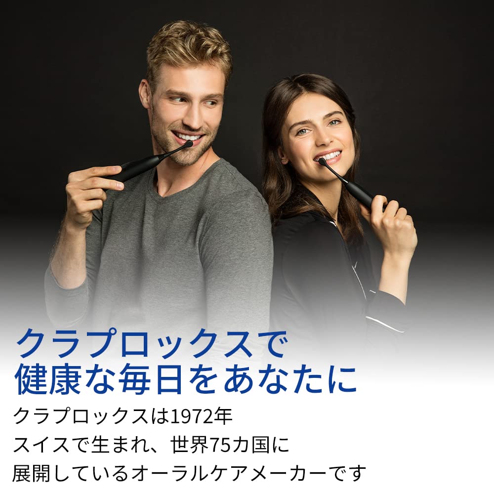 Craprox Black Is White Electric Toothbrush Powder Toothpaste 3g Replacement Brush Set of 2 + +