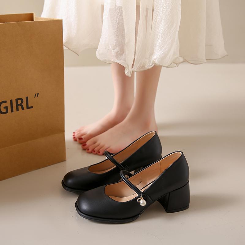 Женская обувь с круглым носком, осенняя женская обувь с открытым носком, новые однотонные слипоны с круглым носком, толстая женская обувь