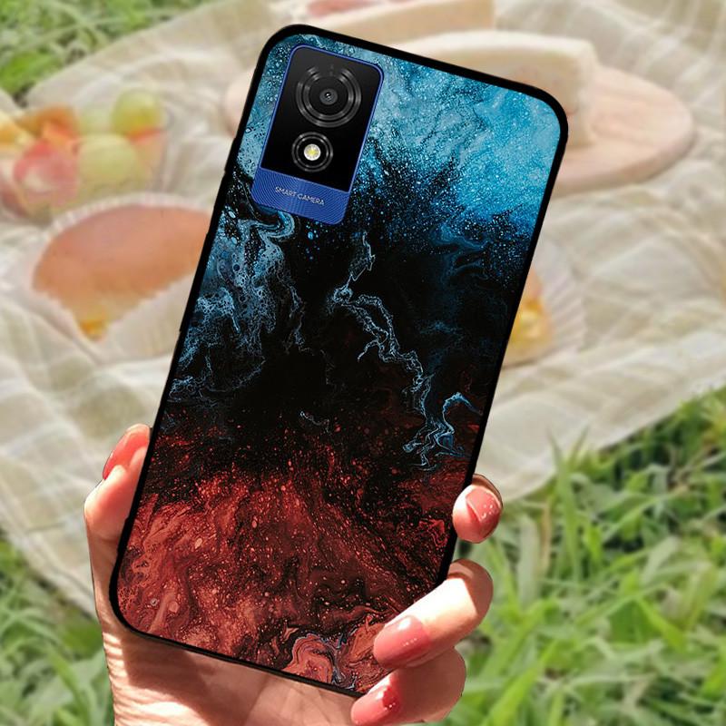 For TCL 501 Case Cover For TCL501 Silicone Soft Marble Black Bumper Funda Coque for TCL 501 T433D Full Protective 2024
