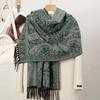 Шаль Теплый Зимний Шарф Хиджаб Женский Принт Пейсли Кашемир Пашмина Толстый Платок Голова Шея Фуляр Роскошное Одеяло Эшарп