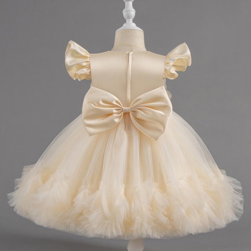 Girls' Baby Sleeveless Dress Short Princess Flower Pink Performance Flying Sleeve Toddler Children's Day Evening Dresses