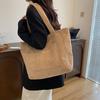 Autumn and Winter Large Capacity Women Shoulder Bag For Daily Used Corduroy Casual Tote Bags Ladies Commuting Handbags