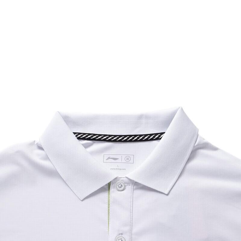 Li Ning Wade Series однотонная повседневная рубашка поло с коротким рукавом с буквами, мужские рубашки поло белого цвета APLS089-2