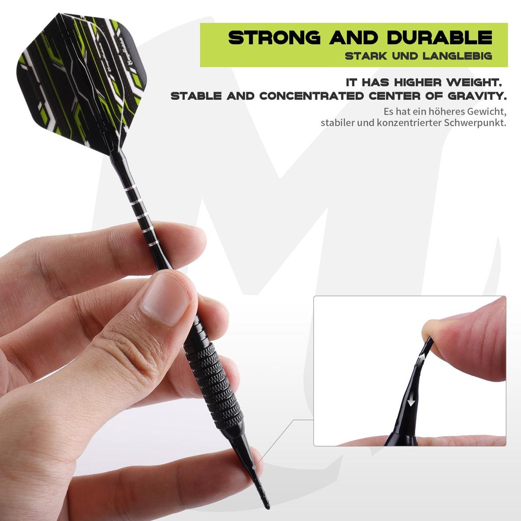 MageRabbit Soft Darts 3pcs 6 Flight 6 Aluminum Dart 6 Soft 20 Rubber Darts Home Dart Barrel 16g, Protectors, Shafts, Tips, O-Type Rings, Arrows,