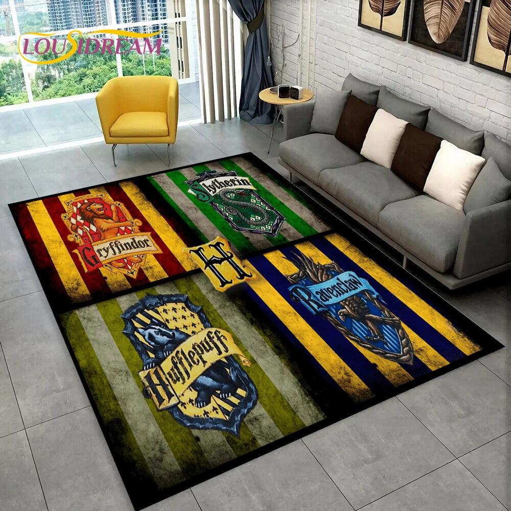 3D P-Potter Magic Academy Movie HD Rug Carpet for Living Room Bedroom Home Decor,Floor Mat Non-slip for Sofa Doormat Gift Kids