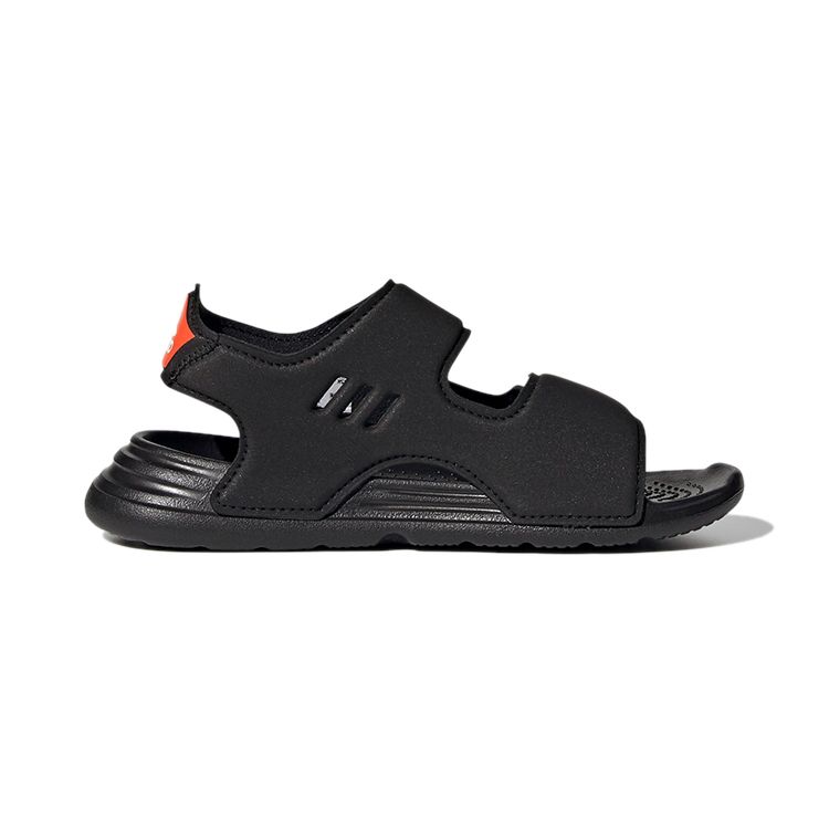 Adidas Swim Sandal Space Leather Kids Sandals Kids Sandals Black Orange FY8936