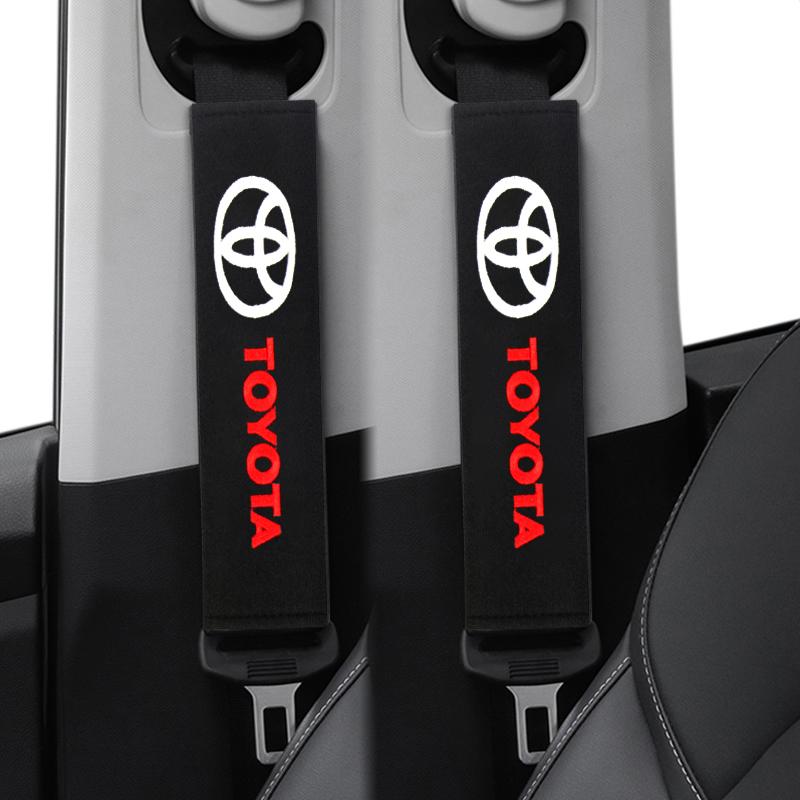 2pcs Car interior stickers Seat Belt Cotton Safety Belt Shoulder Cover for Toyota Corolla Camry Rav4 Yaris Hilux Prius Auris