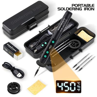 Цифровой USB-паяльник 5 В/15 Вт с регулируемой температурой, беспроводной сварочный инструмент для ремонта электроники и DIY-проектов