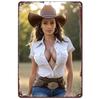 Vintage Metal Tin Signs Sexy Hot Western Retro Pin-Up Cowgirls Posters Decor Plaque Home Decoratios For Garage Bar Cafe Club Pub