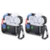 2Pcs Earbud Protective Case for AirPods Pro 3 Charging Case Portable Shockproof Wireless Earphone Cover Protector Shell Skin with Safety Lock Phone