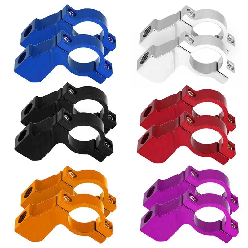 2 шт. Универсальный мотоцикл, велосипед, квадроцикл, кронштейн зеркала заднего вида, адаптер для крепления, держатель, зажим, винт, алюминий с ЧПУ, руль 22 мм 7/8"