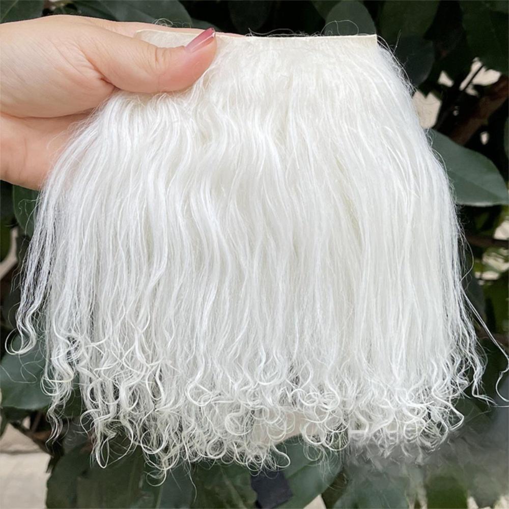 Трендовые Монгольские Меховые Овечьи Шерстяные Наращивания Вьющиеся Волосы Ряд Мех Ягненка Шкура Прочные Куклы БЖД Парики для Кукол БЖД