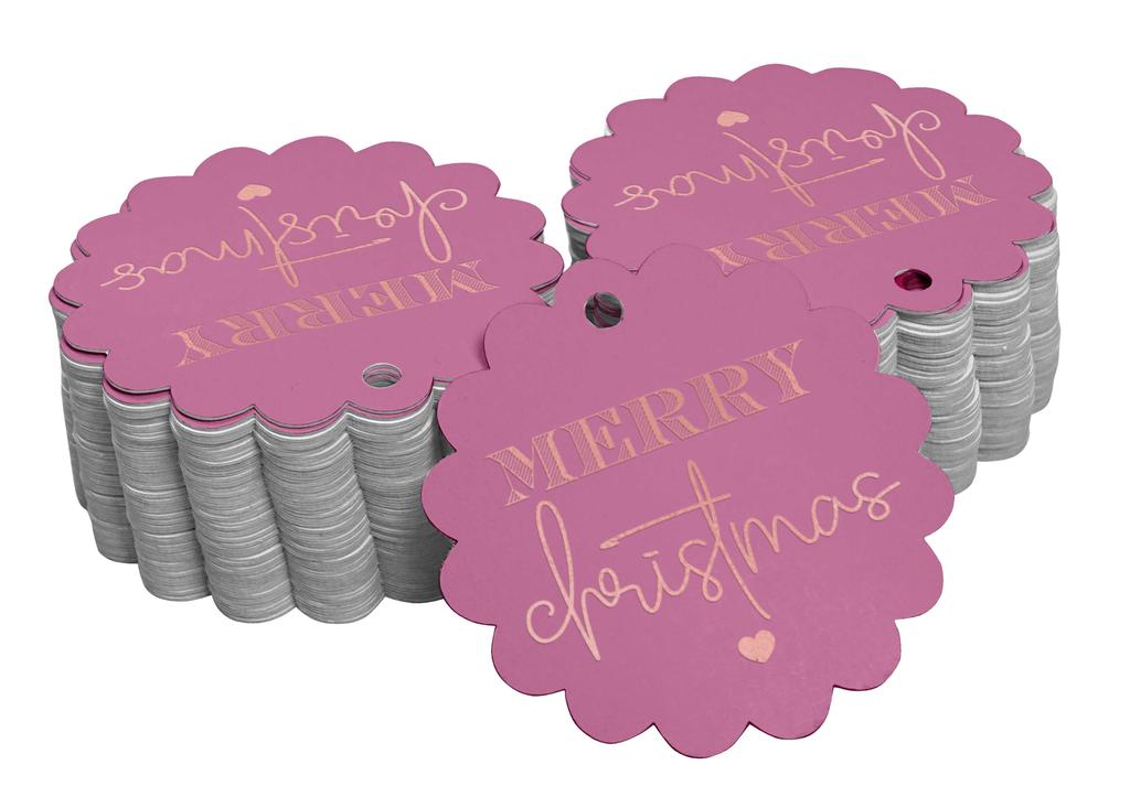 Inkdotpot Real Gold Foil Merry Christmas Tags Favor Hang Paper Tags 100