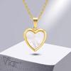 Vnox Women Locket Necklaces, Openable Heart Pendants, Stainless Steel Shell Photo Frame Necklace