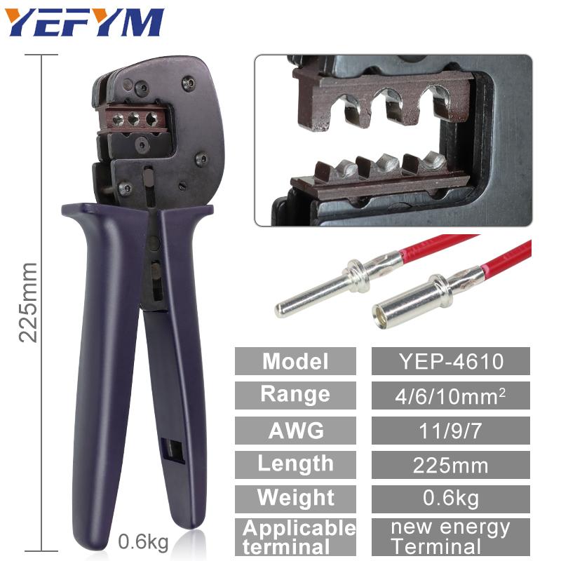 New Energy /Heavy-duty Starter Terminal Crimping Pliers YEP-4610 6-10mm²/11-7AWG Vertical Crimping Electrical YEFYM Tools