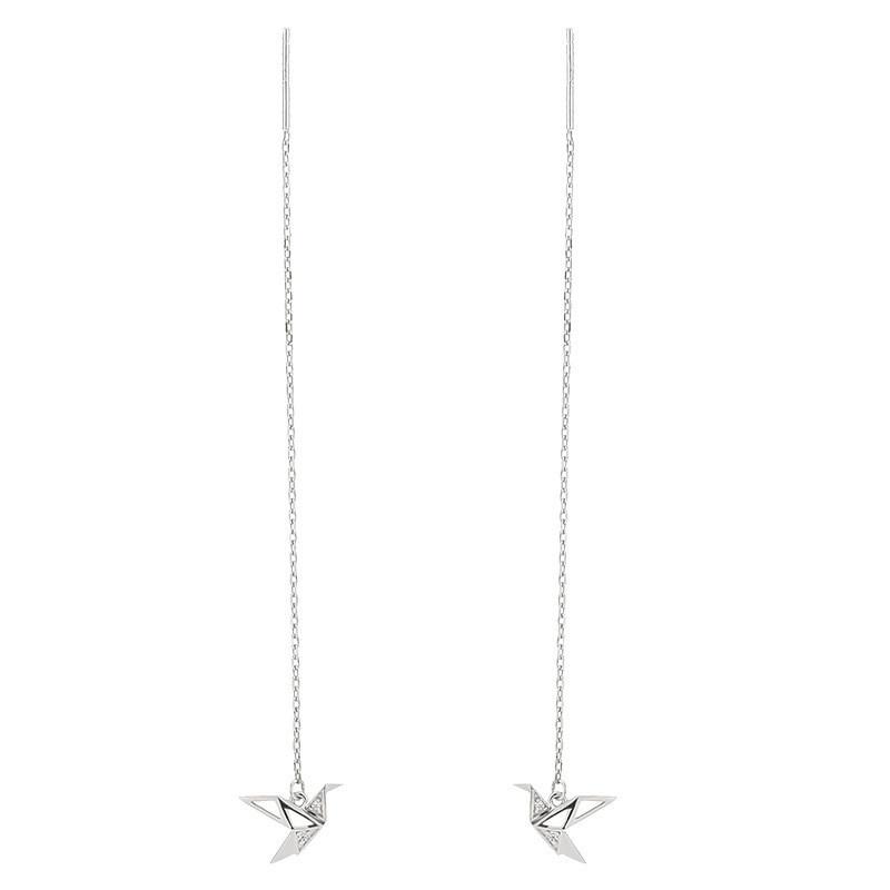 Yixuan Diamond Sparkling Origami Crane Ear Threader Popular Chain Design Element