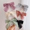 Women Girls Cute Hairpins Hair Rope Lace Hollowed Bow Ribbon Hair Clip Hair Ornament Fashion Headband Black White Hair Accessory