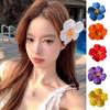 Women Hair Clip Vibrant Color Imitation Flower Decor Beach Vacation Hair Pin Party Wear Hair Accessory
