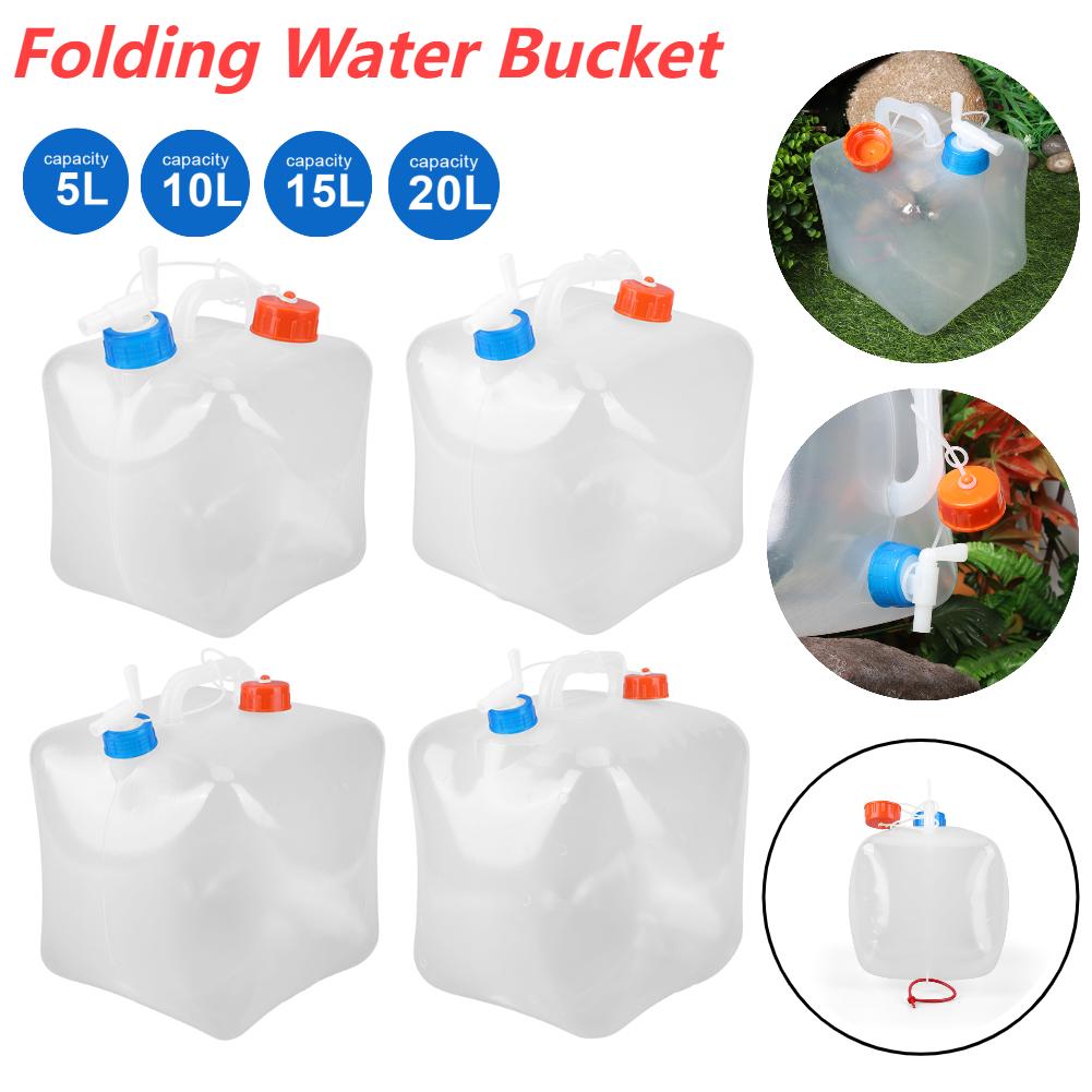 5-20L Portable Outdoor Water Tank Large Capacity Folding Water Container Camping Water Storage Bucket for BBQ Picnic Fishing