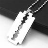 Men Favorite Stainless Steel Razor Blade Pendant  Ball Chain Necklace