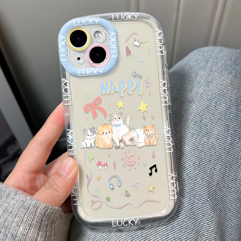 Mobile Phone Cases for iPhone 11 13 XR 15 Pro Max 12 14 Pro Max Case iPhone 16 7 Plus 8 Plus XS Max Cartoon Pattern Anti-drop Protection Shockproof
