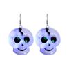 Black Cat Luminous Halloween Pendant Electric LED Skull Earrings  All Saints' Day