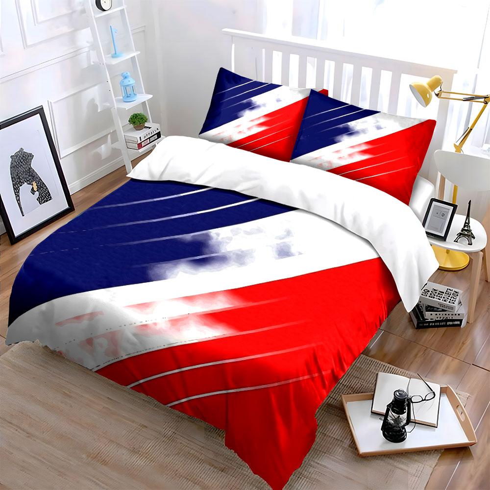 Diagonal red, white, blue stripes. Bedding sets Duvet cover sets Duvet covers Pillowcases(1*Duvet Cover 2*Pillowcases without duvet insert)
