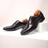Three joint leather shoes men's formal Oxford shoes casual leather handmade open edge bead patent leather