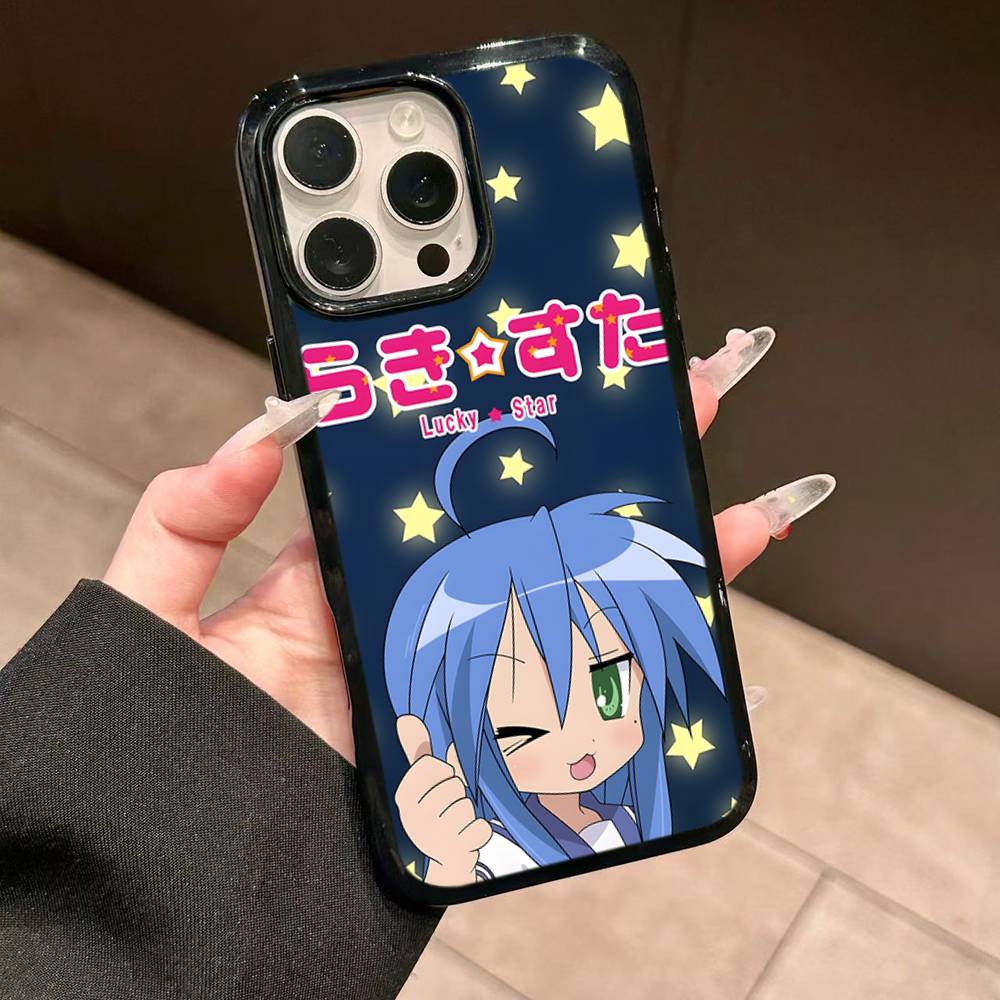 K-Konata Izumi Счастливая S-Звезда Для IPhone 11 12 13 14 15 16 17 Pro Max Plus Ударопрочные Задние Чехлы для Телефона из ТПУ+ПК