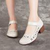 Sandals Women's New Women's Shoes Spring Hole Shoes Non-slip Thick Heel Soft Sole Cowhide Breathable Leather Shoes Retro