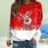 Fall Autumn Women'S Fashion O Neck Long Sleeve T-Shirt Loose Clothes Festive Deer Print T Shirt for Girls Street